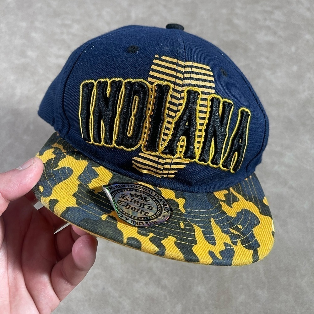 Men's Adj Snapback Malaki King's Choice Embroidered Indiana‎ Flat Brim Cap Hat